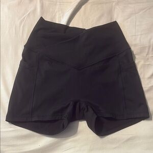 POPFLEX Black High Waist Athletic Shorts